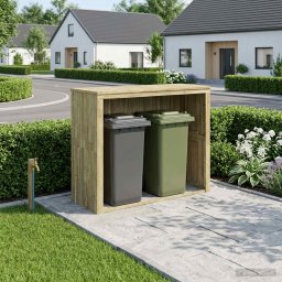 Spatiu de depozitare pentru pubele cu roti Lemn de pin tratat GartenMobel Dekor