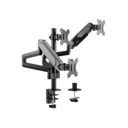 Suport monitor desktop rabatabil Equip 650134, 17"-27", 3 monitoare, negru