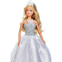 Papusa Simba Steffi Love White Dream, 29 cm, Rochie alba stralucitoare, Membre pozitionabile