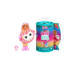 Papusa Mattel Barbie Cutie Reveal Chelsea Monkey doll, 7 surprize, costum maimuta, schimbare culoare