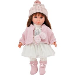 Papusa Llorens Sara 53528, 35 cm, par brunet, ochi caprui