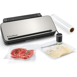 Aparat de vidare FoodSaver VS3190X, 130W, 5 moduri de functionare, sistem dual, negru si argintiu