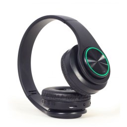 Casti Bluetooth cu efect de lumina LED, Gembird, Microfon, Negru (BHP-LED-01)
