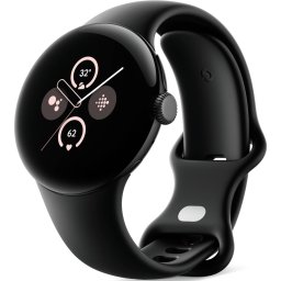 Ceas Smartwatch Google Pixel Watch 2, GPS, Matte Black Aluminium Case, Obsidian Active Band