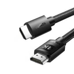 CABLU video Ugreen, "HD119" HDMI (T) la HDMI (T), rezolutie maxima 4K UHD (3840 x 2160) la 60 Hz, braided, 1m, negru "30999" - 6957303839995