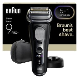 Aparat electric de ras Braun Seria 9 PRO+ 9610S, Lame de precizie Ultra-Subtiri 5+1, Pro Sensoadapt, Autonomie pana la 60 de minute, Suport de incarcare, Utilizare umeda/uscata, Negru