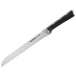 Cutit pentru paine Tefal Ice Force, lama 20 cm, inox, maner plastic, compatibilitate cu masina de spalat vase, negru & argintiu