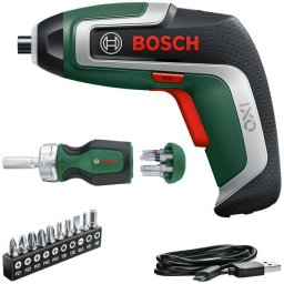 Surubelnita cu acumulator Bosch IXO 7 06039E0002, Li-Ion 3.6V, 2.0Ah, 3/5.5Nm, 235 rot/min, Verde-Negru-Argintiu