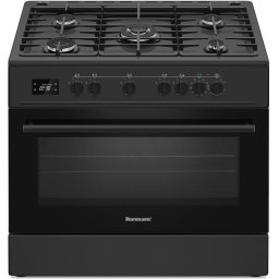 Aragaz mixt gaz si electric Ravanson KWGE-K90 Cheff Modern, Plita cu gaz, Cuptor Electric, Negru