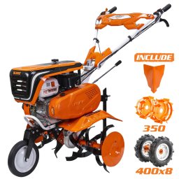 Motosapa pe benzina Ruris 7500ACC1, putere 7 CP, 208 CC, 4 timpi, 2+1 viteze, 83 cm laltime lucru, 29 cm adancime lucru,contine: freze + roti cauciuc + rarita + roti metalice 350 fara manicot