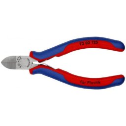 Cleste de taiat lateral KNIPEX 72 02 125, pentru plastic, cleste de taiat, lungime 125 mm, Rosu-Albastru