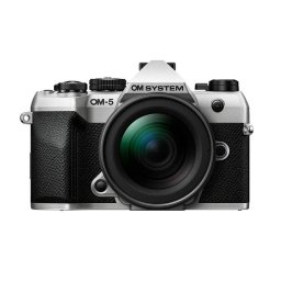 Camera Foto Mirrorless OM SYSTEM OM-5 Mark II, Kit cu Obiectiv 12-45 mm, 20MP, Video 4K, Argintiu