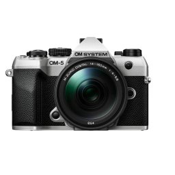 Camera Foto Mirrorless OLYMPUS OM SYSTEM OM-5 Mark II, 20MP, Video 4K, Kit cu Obiectiv 14-150 mm F4-5.6 II, Montura MFT, Negru - Argintiu