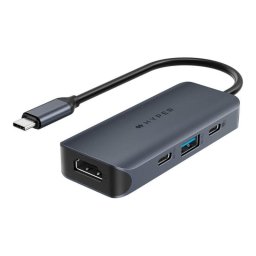 Hub USB-C universal 4-in-1, HyperDrive EcoSmart Gen.2 cu alimentare PD de 100 W, tip pass-thru, Albastru-Negru
