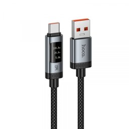 Cablu Date si Incarcare USB-A - USB-C HOCO Display U148, 100W, 1.2m, Negru