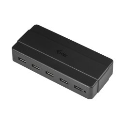 Hub de incarcare i-tec USB-A cu 7 porturi + adaptor de alimentare, Negru
