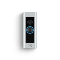 Sonerie video inteligenta Ring B08M125RNW, cu fir, integrare cu Alexa, video HD, microfon si difuzor integrate, Argintiu