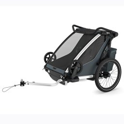 Carucior multisport double Thule Chariot Cross 2, Gri Ardezie