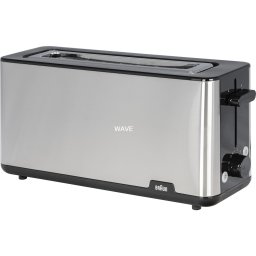 Prajitor de paine Braun Household PurShine HT 1610 BK, 1030 W, 2 felii, slot lung