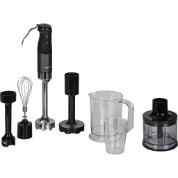 Blender de mana Kenwood Triblade XL Pro HBM80.322BK, 1200W, set cu tocator 500ml si pahare 700ml si 250ml, Negru-Antracit