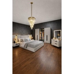 Dormitor complet Monaco saltea inclusa pat rabatabil cu depozitare 160x200