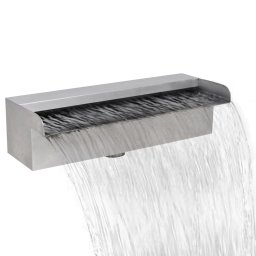 Fantana de piscina dreptunghiulara cu cascada 30 cm otel inoxidabil