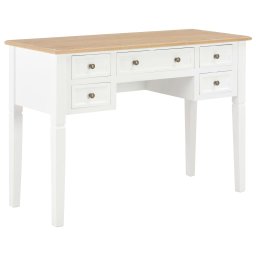 Gossi birou de scris, alb, 109,5 x 45 x 77,5 cm, lemn