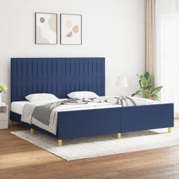 Gossi cadru de pat cu tablie, albastru, 200x200 cm, textil
