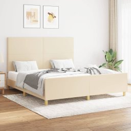 Gossi cadru de pat cu tablie, crem, 160x200 cm, textil