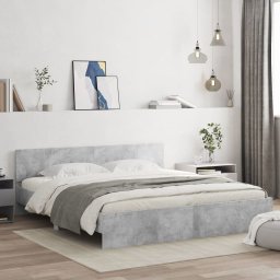 Gossi cadru de pat cu tablie, gri beton, 200x200 cm