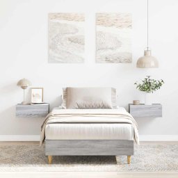 Gossi cadru de pat fara saltea gri sonoma 90x190 cm lemn prelucrat