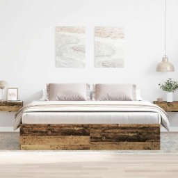 Gossi cadru de pat fara saltea lemn vechi 200x200cm lemn prelucrat