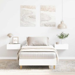 Gossi cadru de pat fara saltea, alb, 100x200 cm, lemn prelucrat