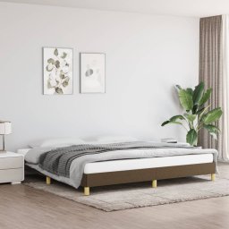 Gossi cadru de pat fara saltea, maro inchis, 200x200 cm, textil