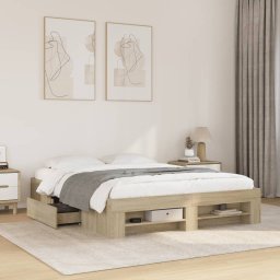 Gossi cadru pat fara saltea stejar sonoma, 160x200 cm, lemn prelucrat