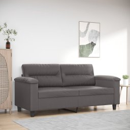 Gossi canapea cu 2 locuri, gri, 140 cm, piele ecologica