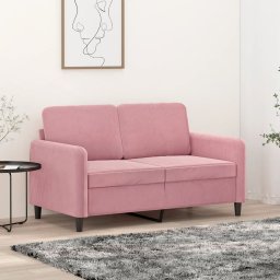 Gossi canapea cu 2 locuri, roz, 120 cm, catifea