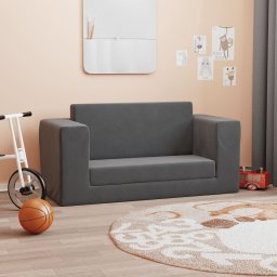Gossi canapea extensibila de copii cu 2 locuri, antracit, plus moale