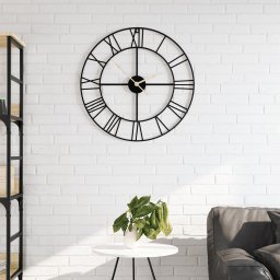 Gossi ceas de perete, negru, Ø50 cm, fier