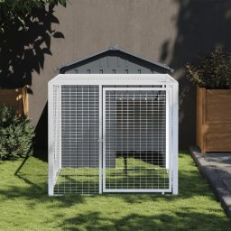 Gossi cotet de pui cu incinta antracit 117x201x123 cm otel galvanizat