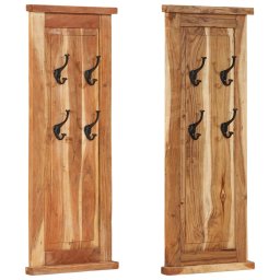 Gossi cuiere de haine, 2 buc., 38x100 cm, lemn masiv de acacia