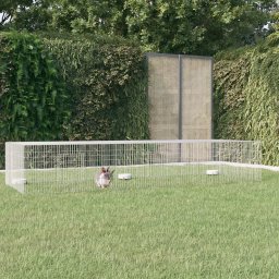 Gossi cusca pentru iepuri, 3 panouri, 325x109x54 cm, fier galvanizat