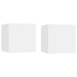 Gossi noptiere, 2 buc., alb, 30,5x30x30 cm, lemn prelucrat