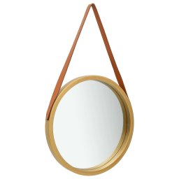 Gossi oglinda de perete cu o curea, 50 cm, auriu