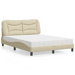Gossi pat cu saltea, crem, 140x200 cm, material textil