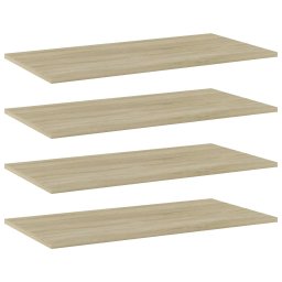 Gossi placi biblioteca, 4 buc, stejar sonoma, 80 x 40 x 1,5 cm, pal