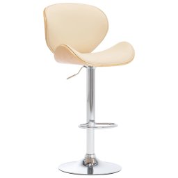 Gossi scaun de bar, crem, piele ecologica