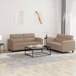 Gossi set de canapele cu perne, 2 piese, cappuccino, piele ecologica