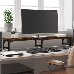 Gossi suport de monitor, stejar fumuriu, 105x23x15,5 cm lemn compozit