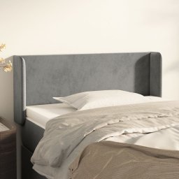 Gossi tablie de pat cu aripioare gri deschis 83x16x78/88 cm catifea